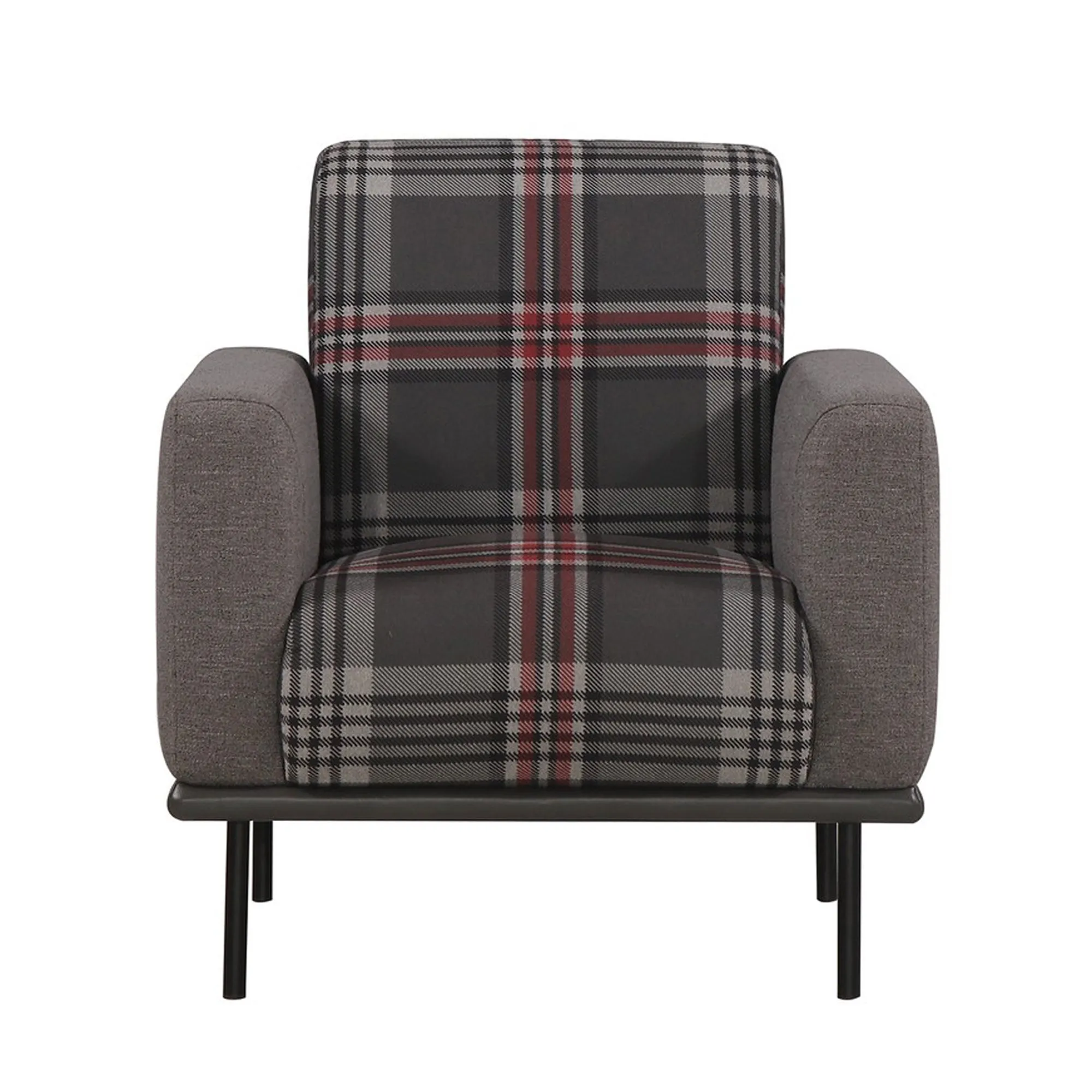 Charcoal and Plaid Chair