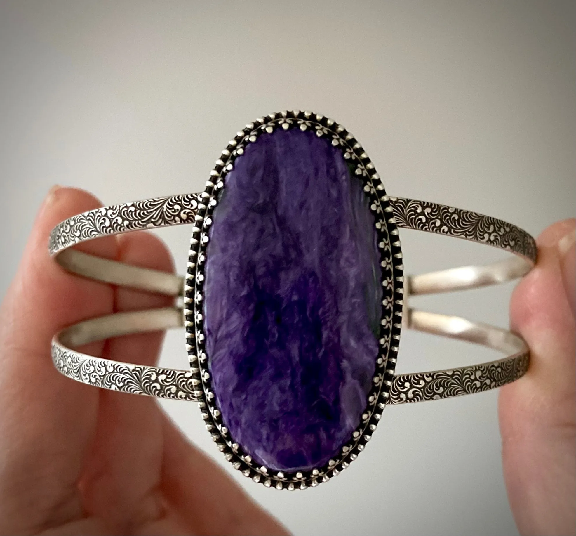 Charoite Flourish Cuff