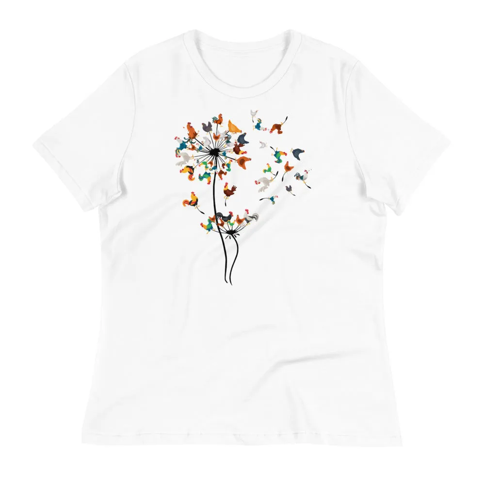Chicken Dandelion Women's Relaxed T-Shirt