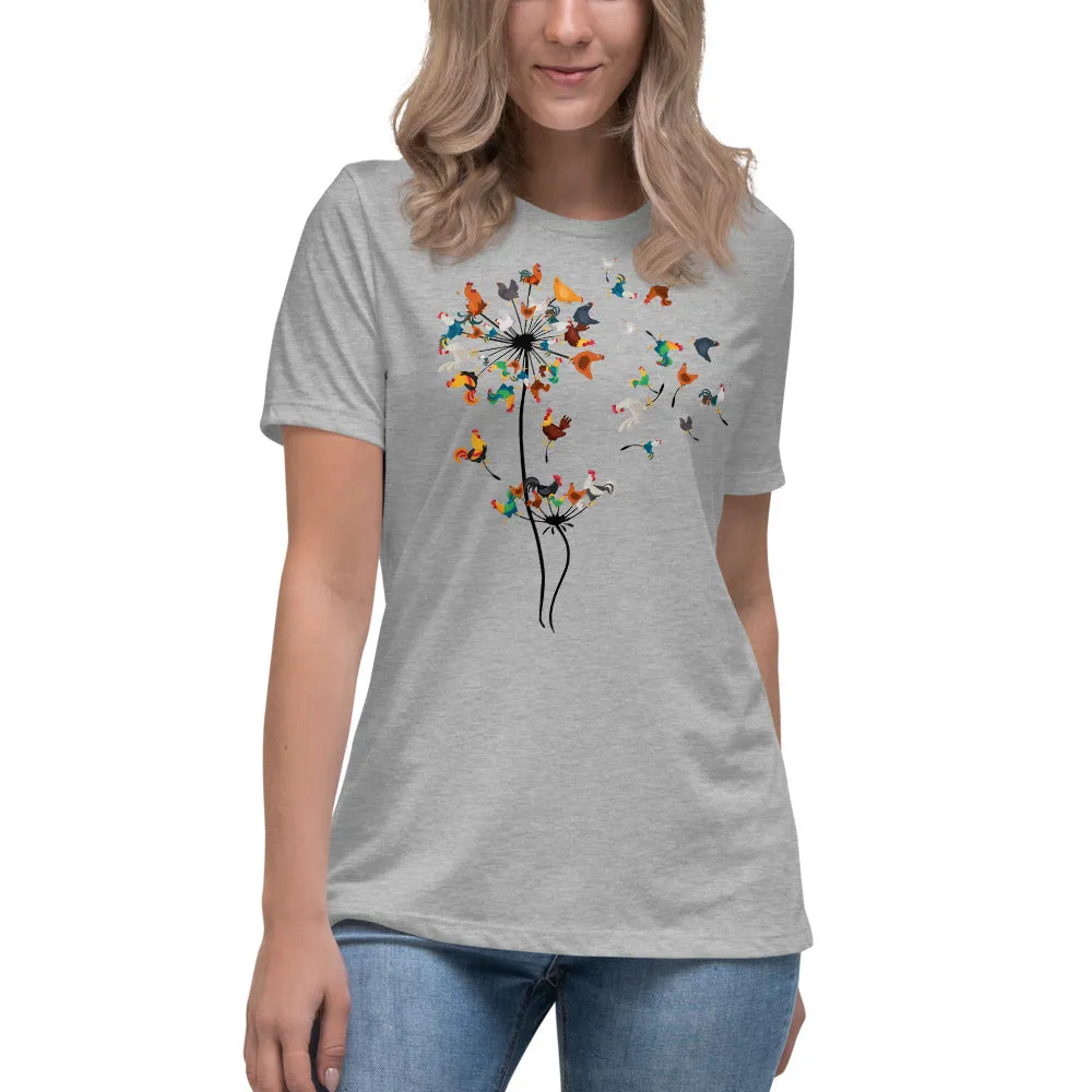 Chicken Dandelion Women's Relaxed T-Shirt