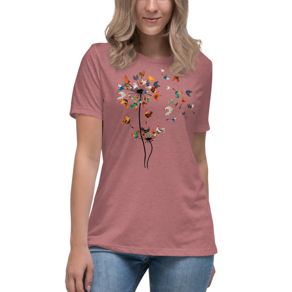 Chicken Dandelion Women's Relaxed T-Shirt