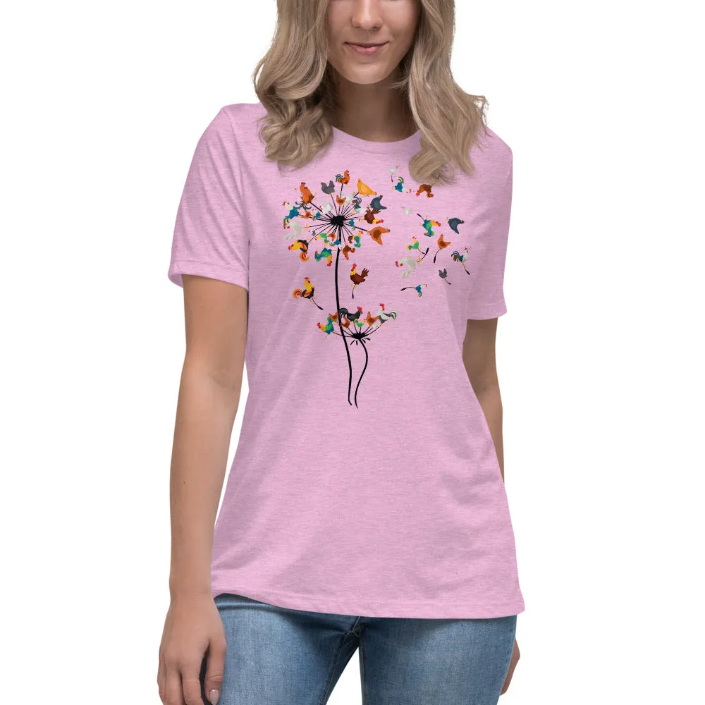 Chicken Dandelion Women's Relaxed T-Shirt