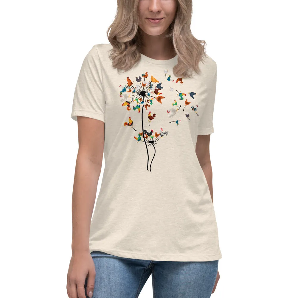 Chicken Dandelion Women's Relaxed T-Shirt