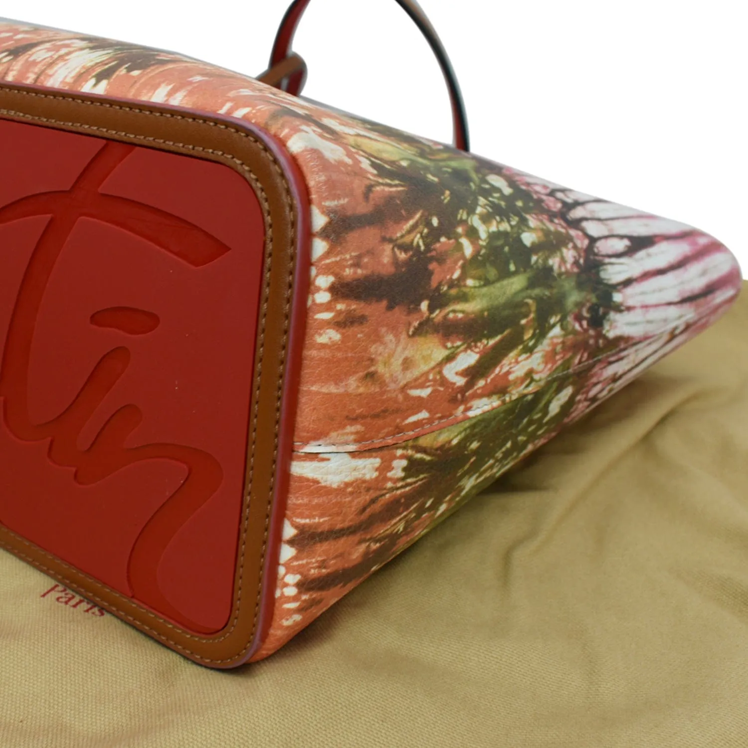 CHRISTIAN LOUBOUTIN Cabata East West Large Printed Leather Tote Bag Multicolor  - Hot Deals