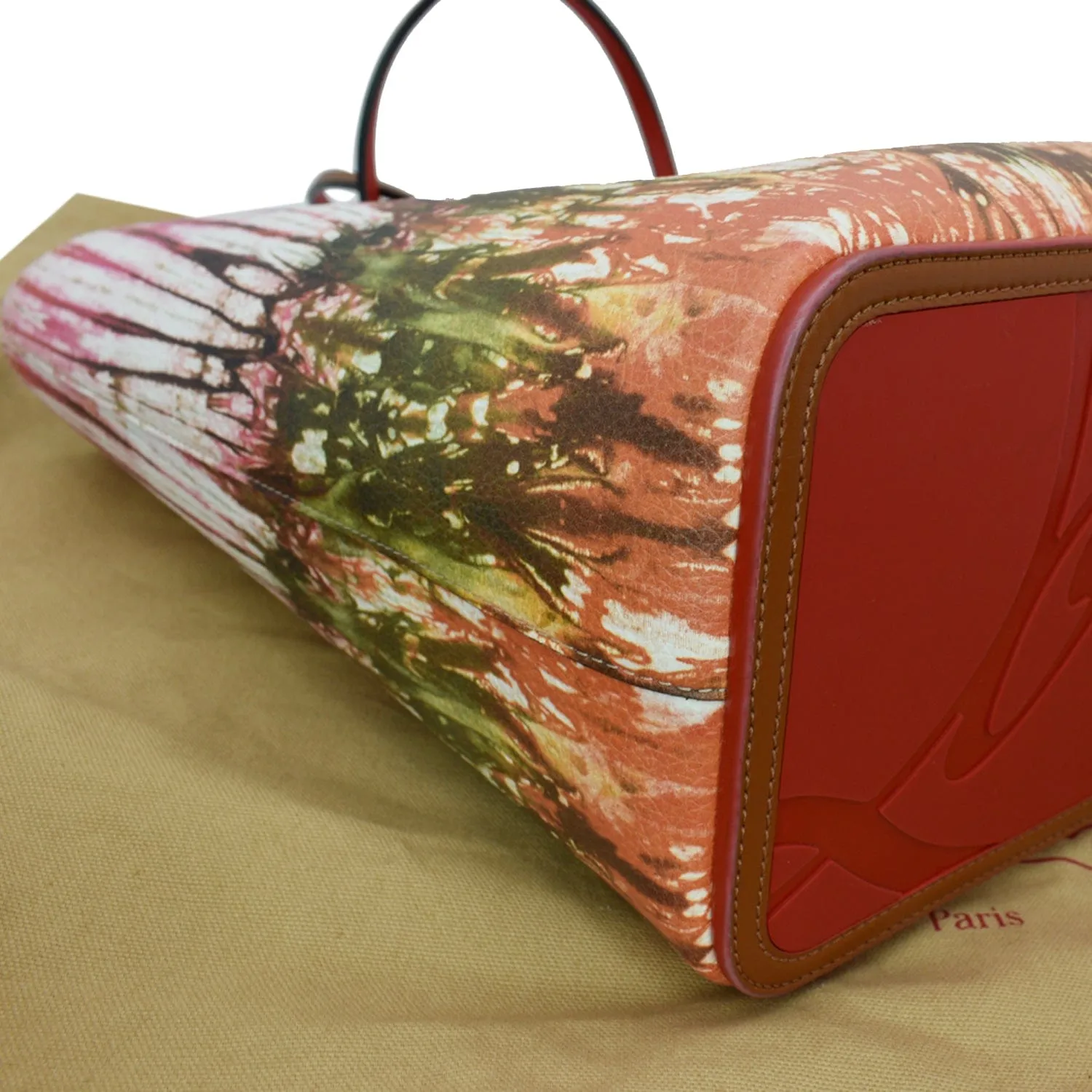 CHRISTIAN LOUBOUTIN Cabata East West Large Printed Leather Tote Bag Multicolor  - Hot Deals