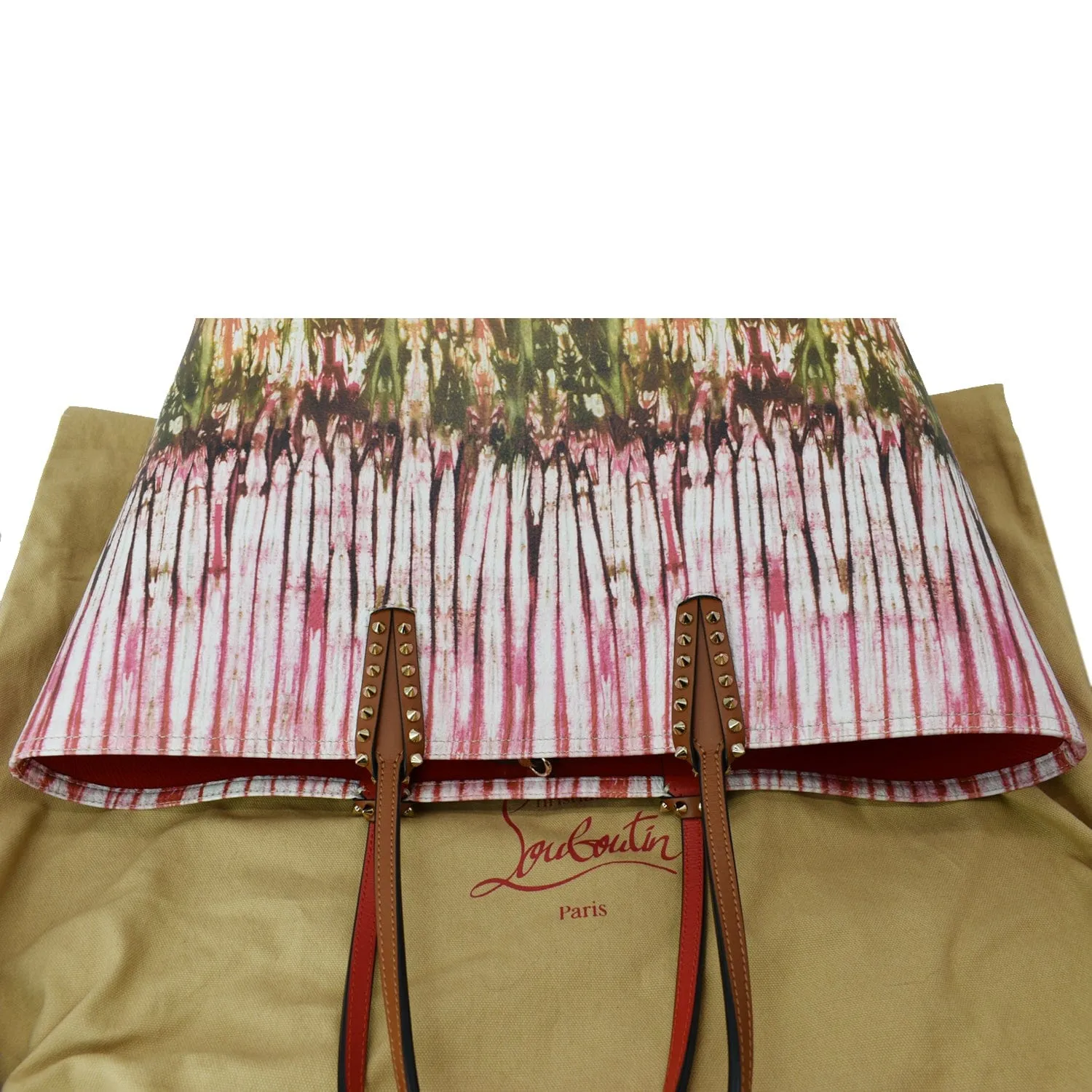 CHRISTIAN LOUBOUTIN Cabata East West Large Printed Leather Tote Bag Multicolor  - Hot Deals