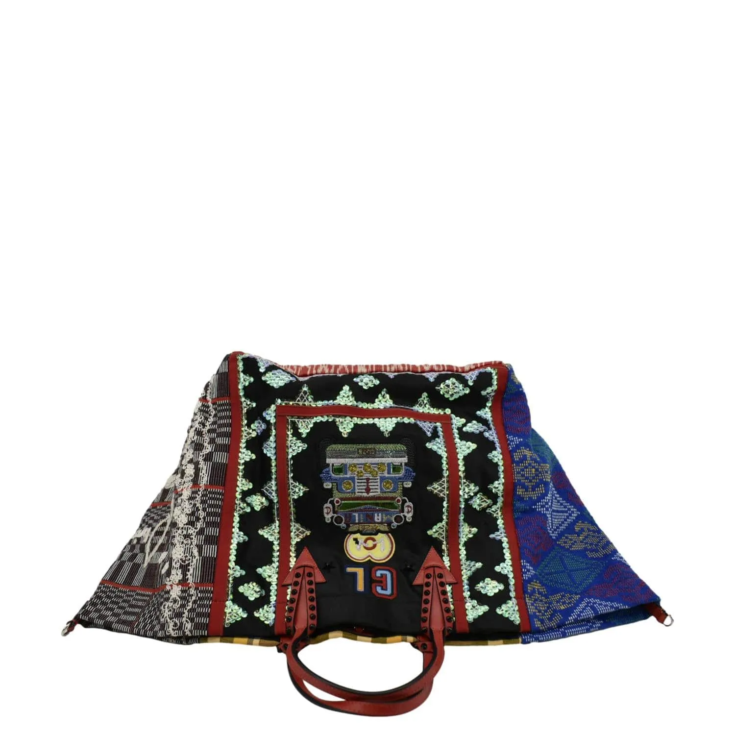 CHRISTIAN LOUBOUTIN Manila Caba Embroidered Jacquard Tote Bag MultIcolor