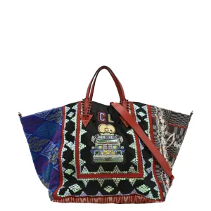 CHRISTIAN LOUBOUTIN Manila Caba Embroidered Jacquard Tote Bag MultIcolor