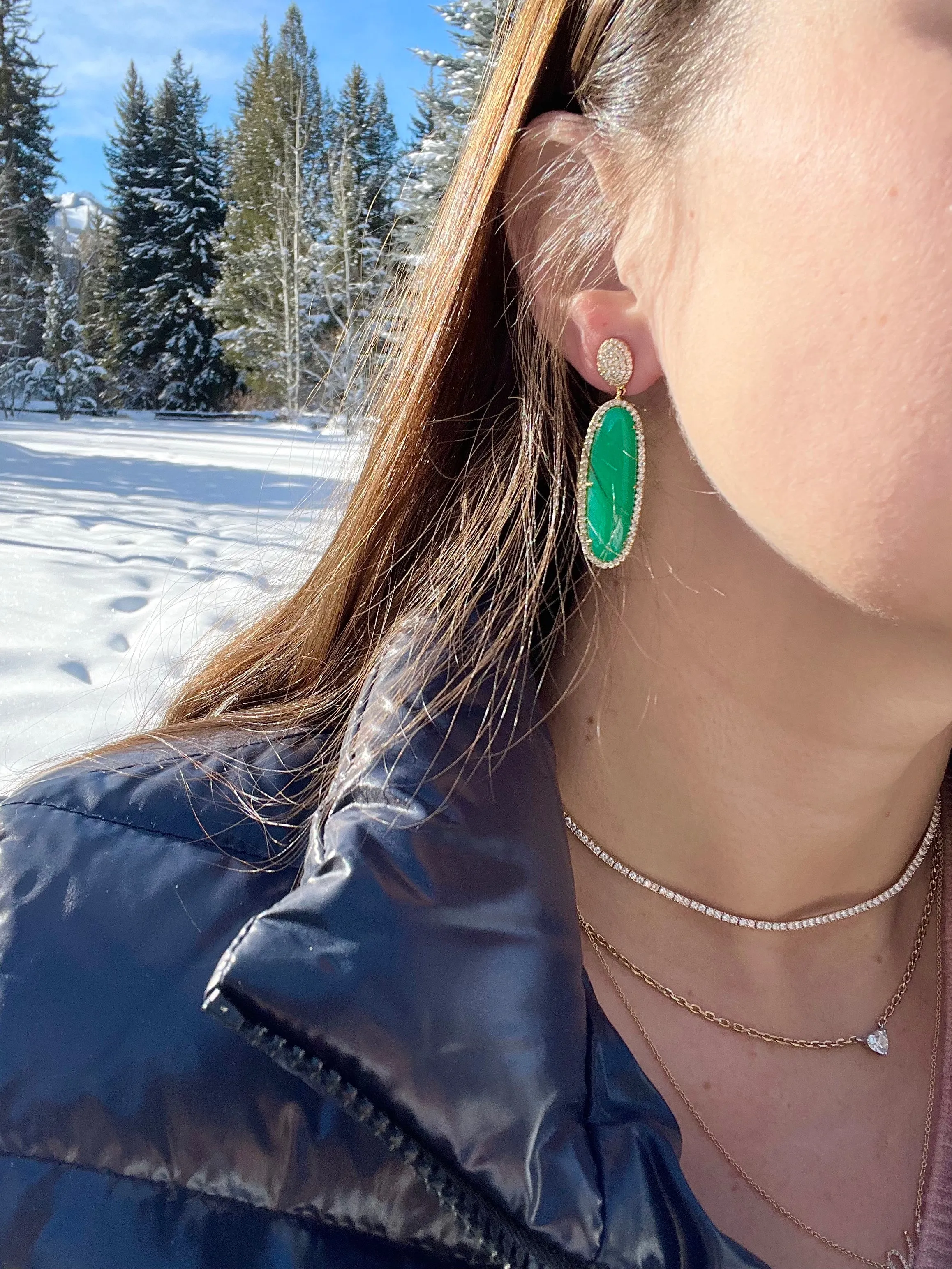 Chrysoprase Dangle Earrings