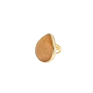Citrine Adjustable Teardrop Statement Ring