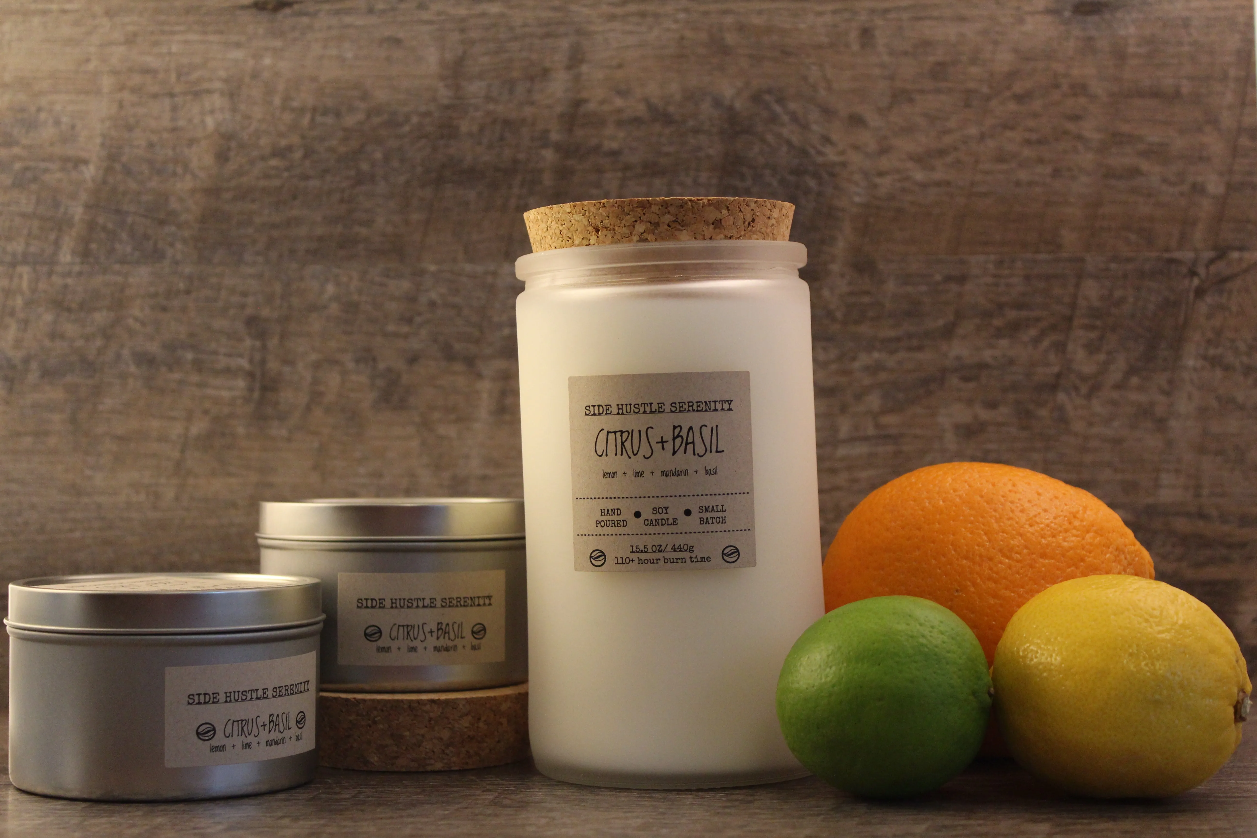 Citrus   Basil Scented Soy Candle | 15.5oz