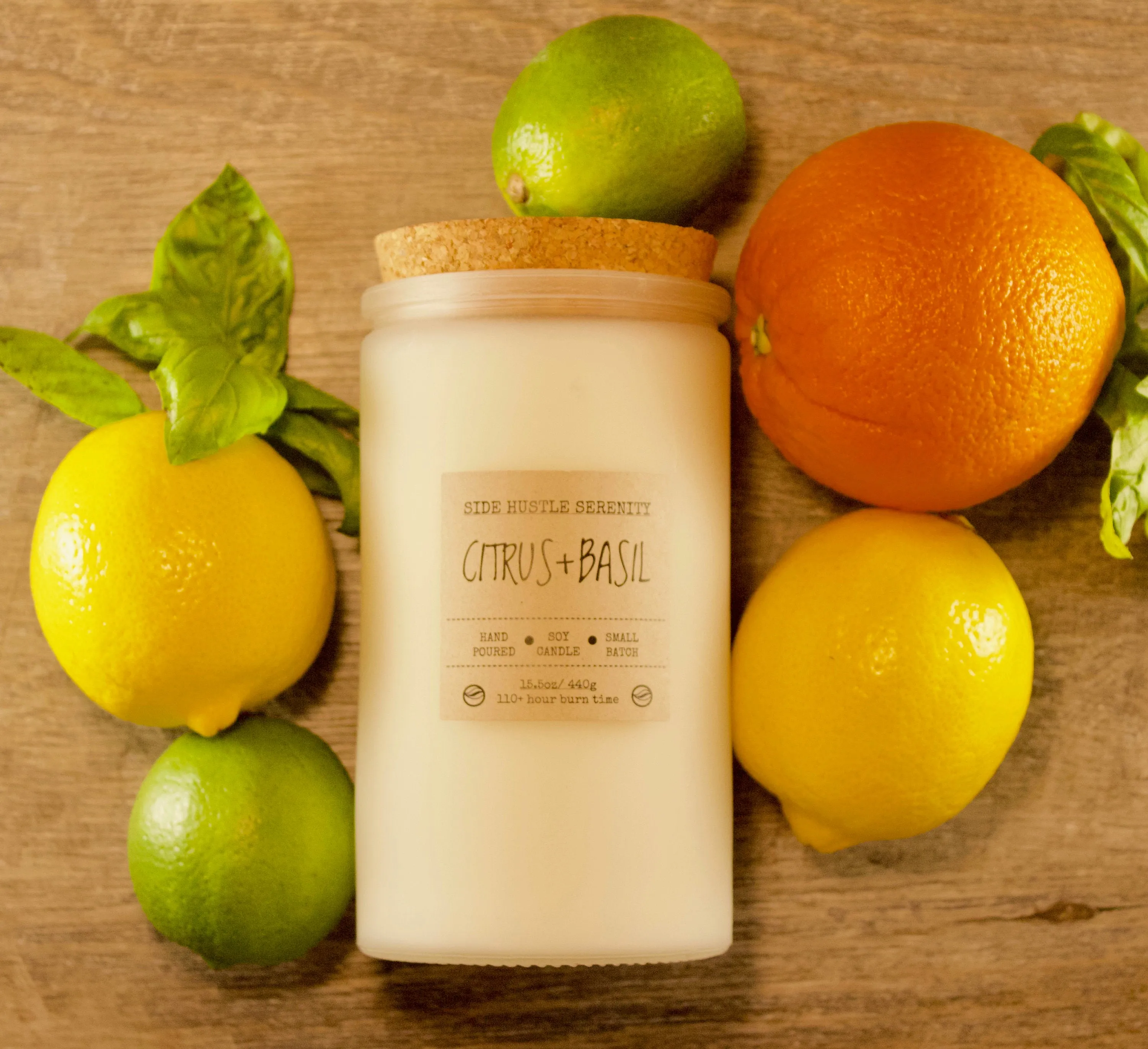 Citrus   Basil Scented Soy Candle | 15.5oz