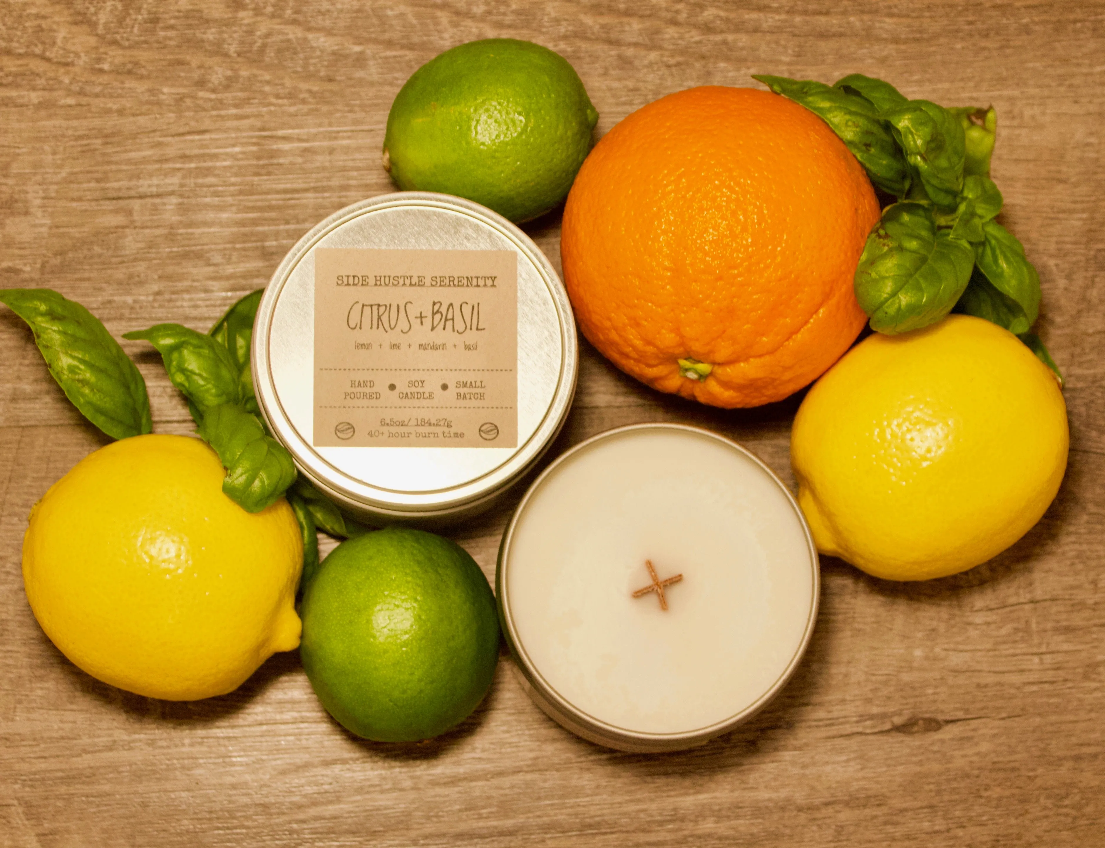 Citrus   Basil Scented Soy Candle | 15.5oz