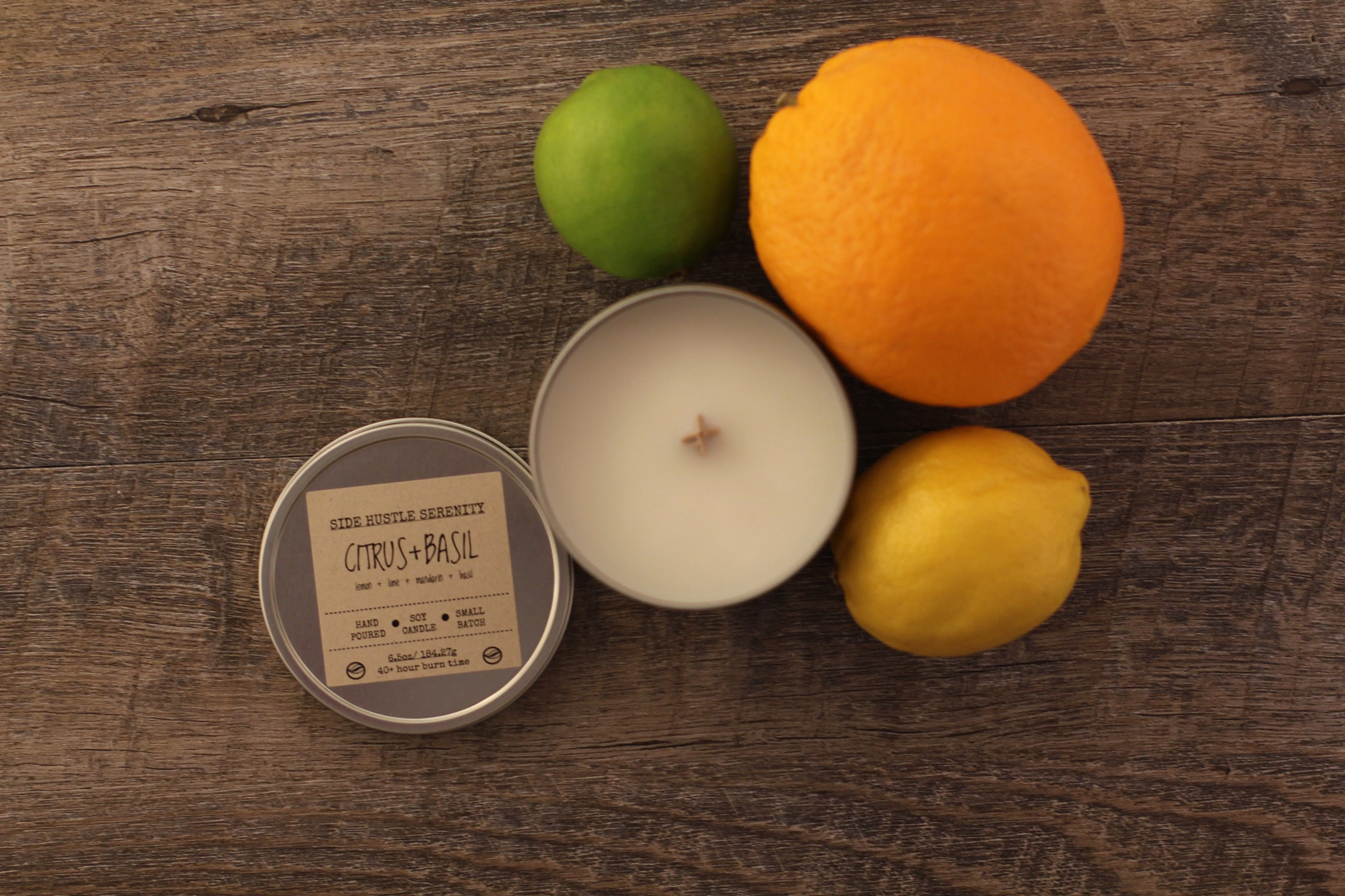 Citrus   Basil Scented Soy Candle | 15.5oz