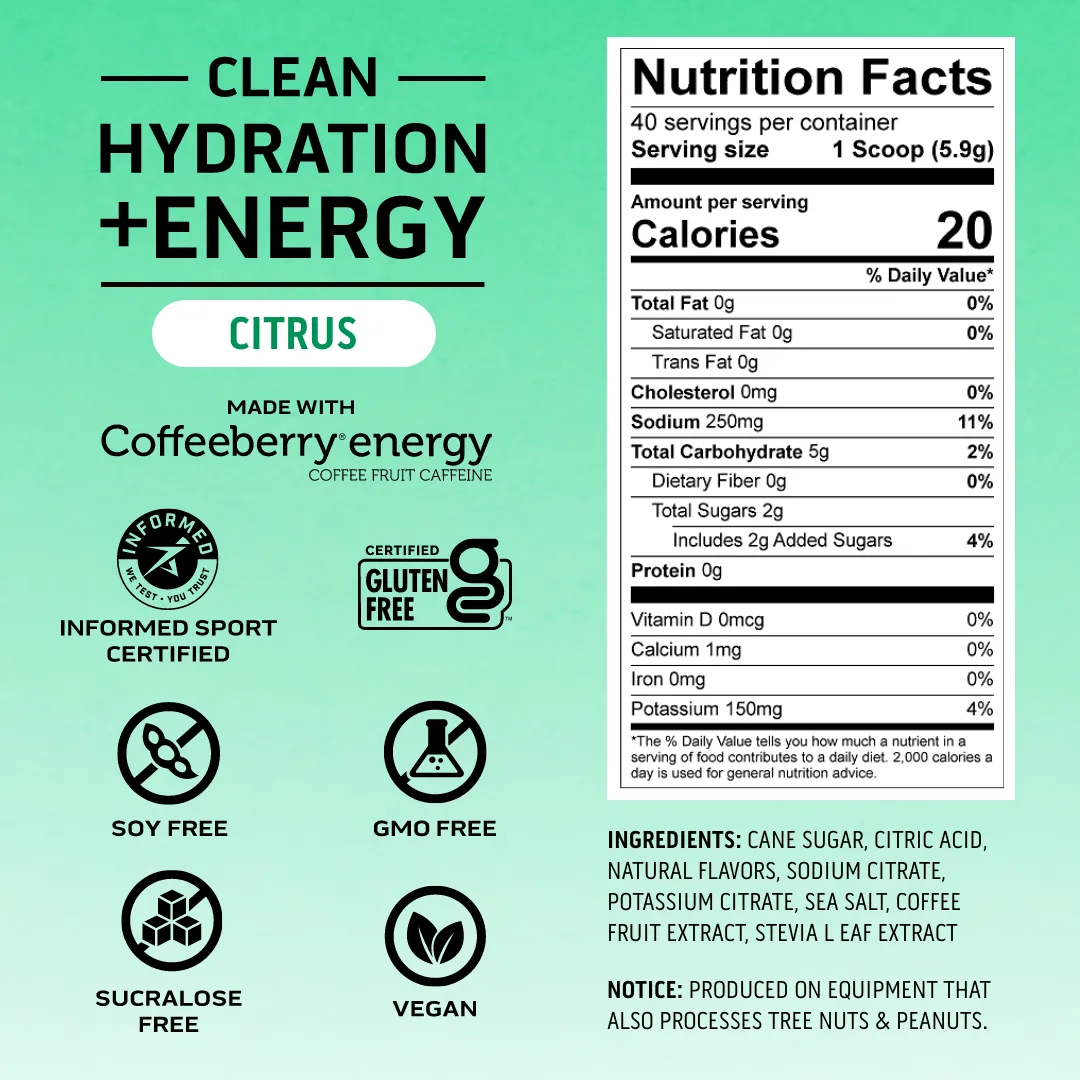 Citrus Clean Hydration   Energy