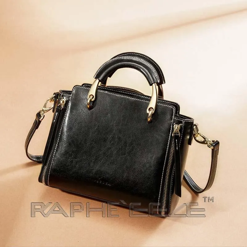 Classic Leather Black Color Mini Sized Handbag