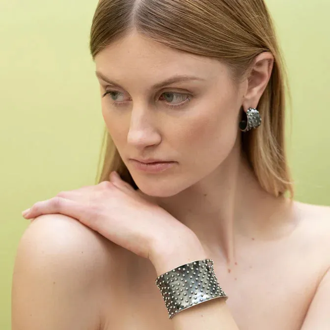 Classic Sterling Silver Estrella Beaded Cuff Bracelet