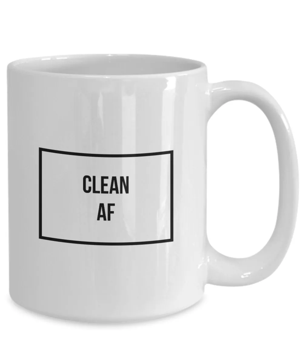 Clean AF Mug Narcotics Anonymous Gifts Addiction Recovery Coffee CUp
