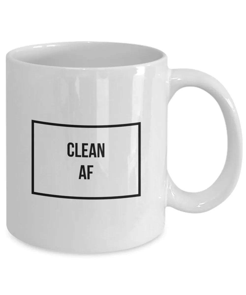 Clean AF Mug Narcotics Anonymous Gifts Addiction Recovery Coffee CUp