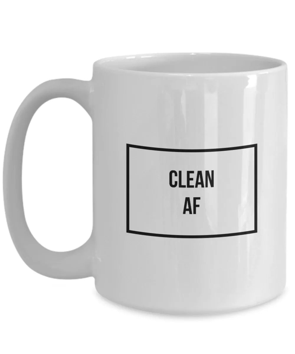 Clean AF Mug Narcotics Anonymous Gifts Addiction Recovery Coffee CUp
