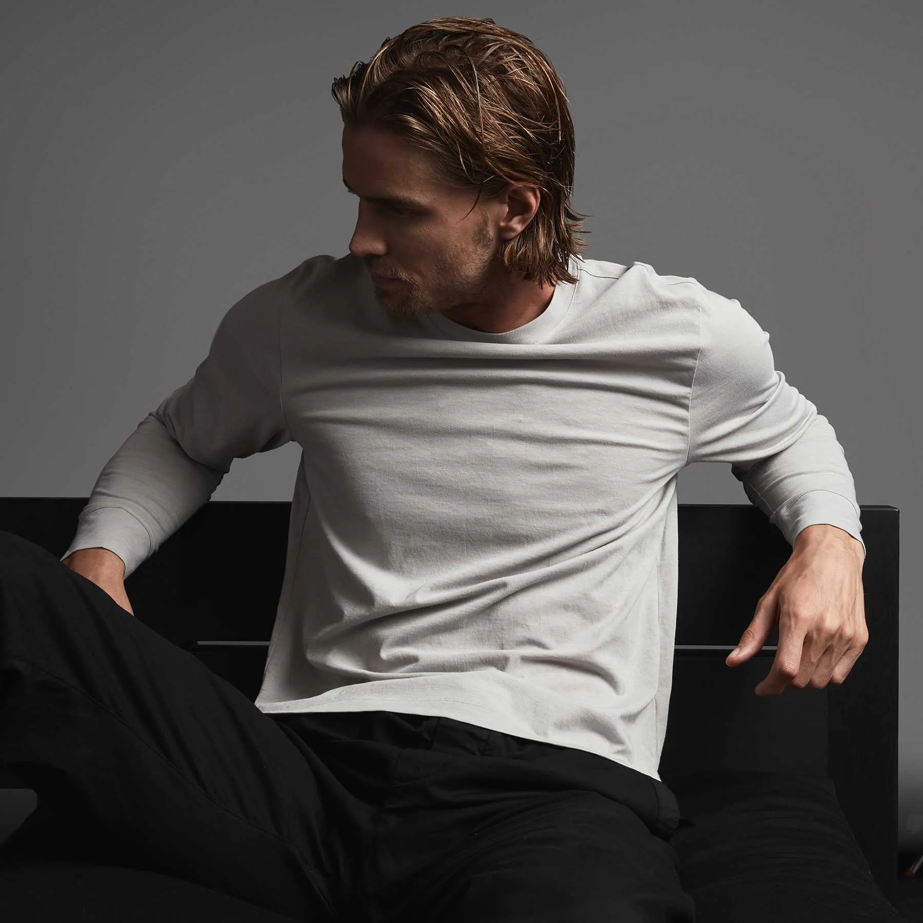 Clean Finish Jersey Long Sleeve Crew - Fog
