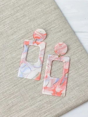 Clementine Groovy Statement Dangles - Coral