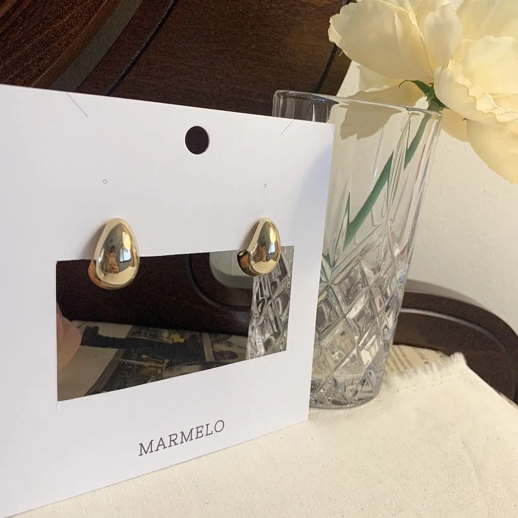 [Clip on]  Simple Bold Teardrop Stud earrings