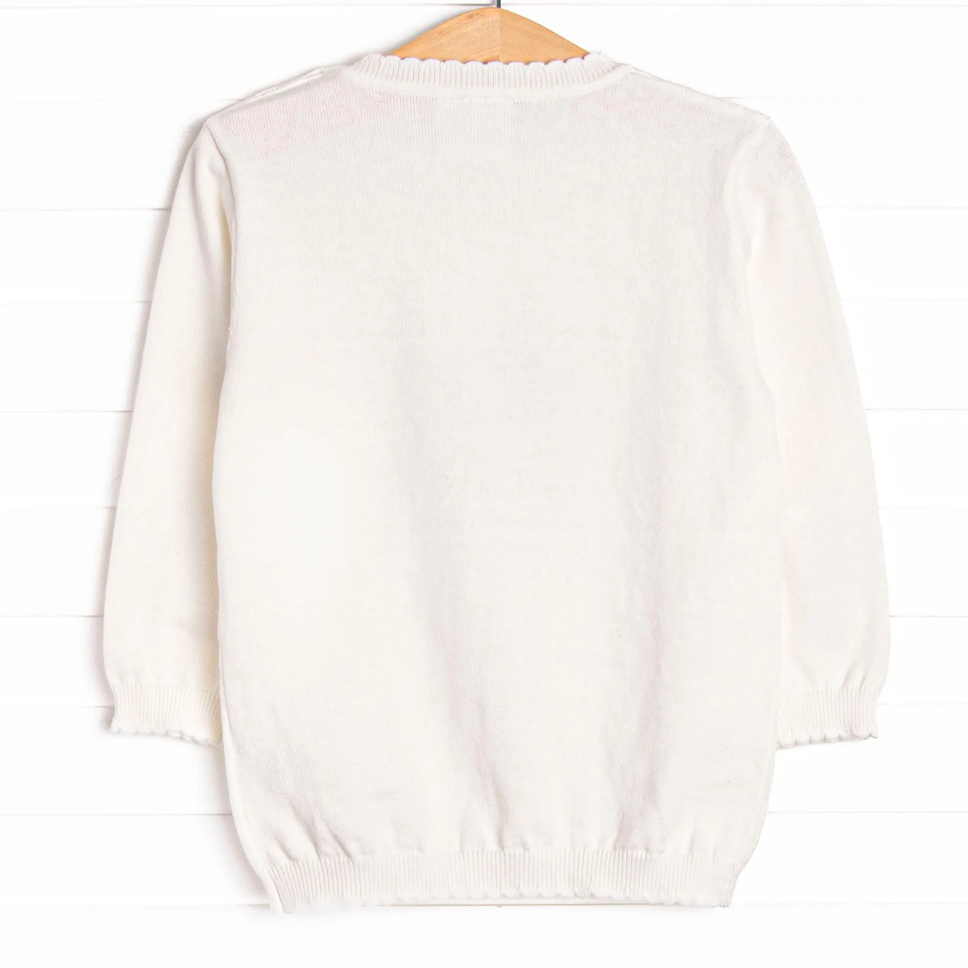 Coastal Comfort Girl Sweater, White