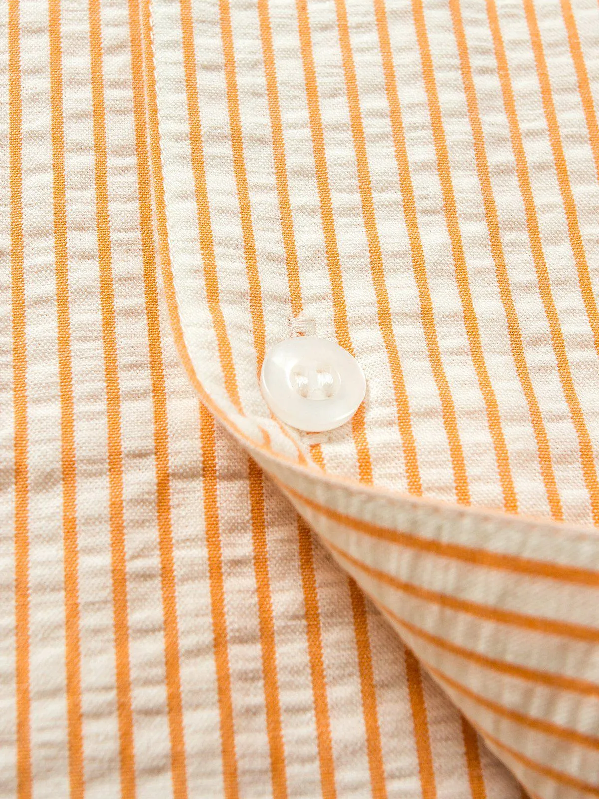 Contentment. Relaxed Seersucker Orange Shirt