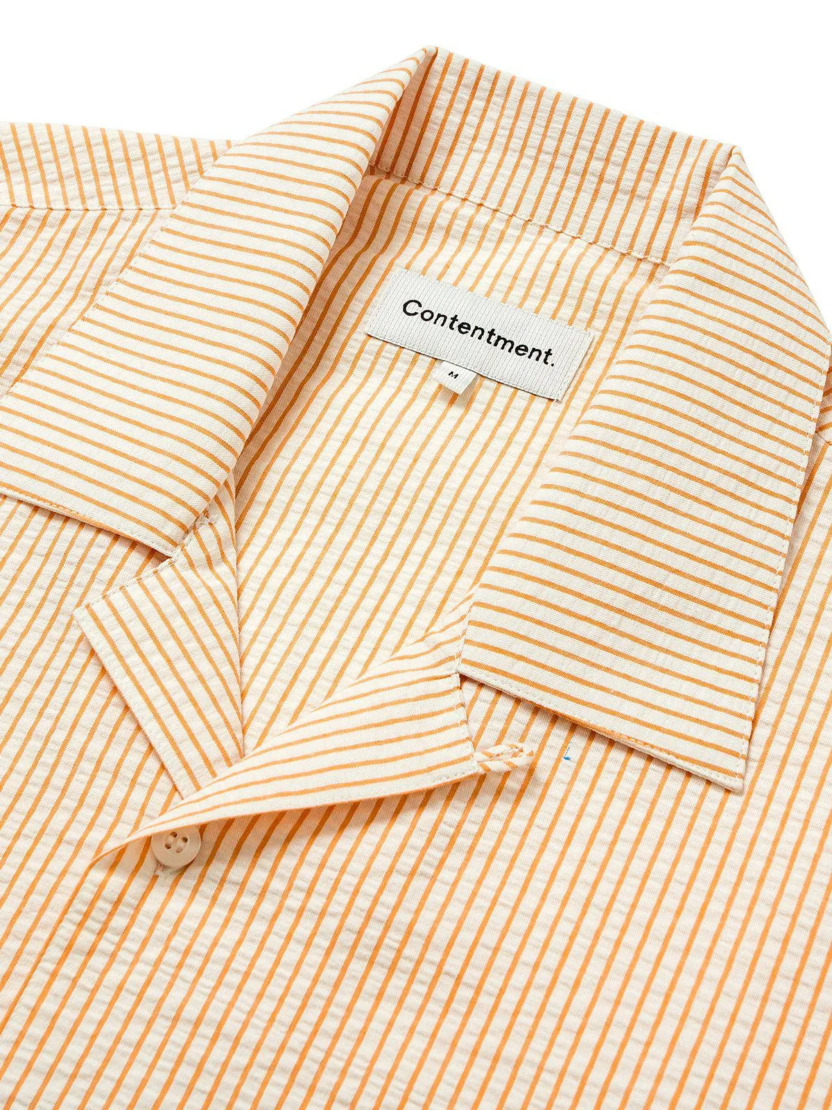 Contentment. Relaxed Seersucker Orange Shirt