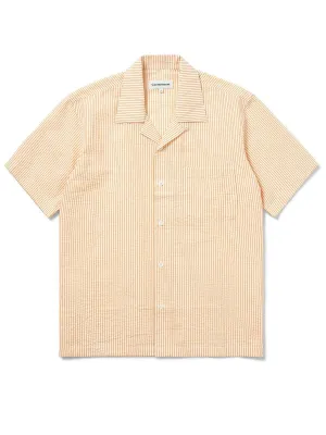 Contentment. Relaxed Seersucker Orange Shirt