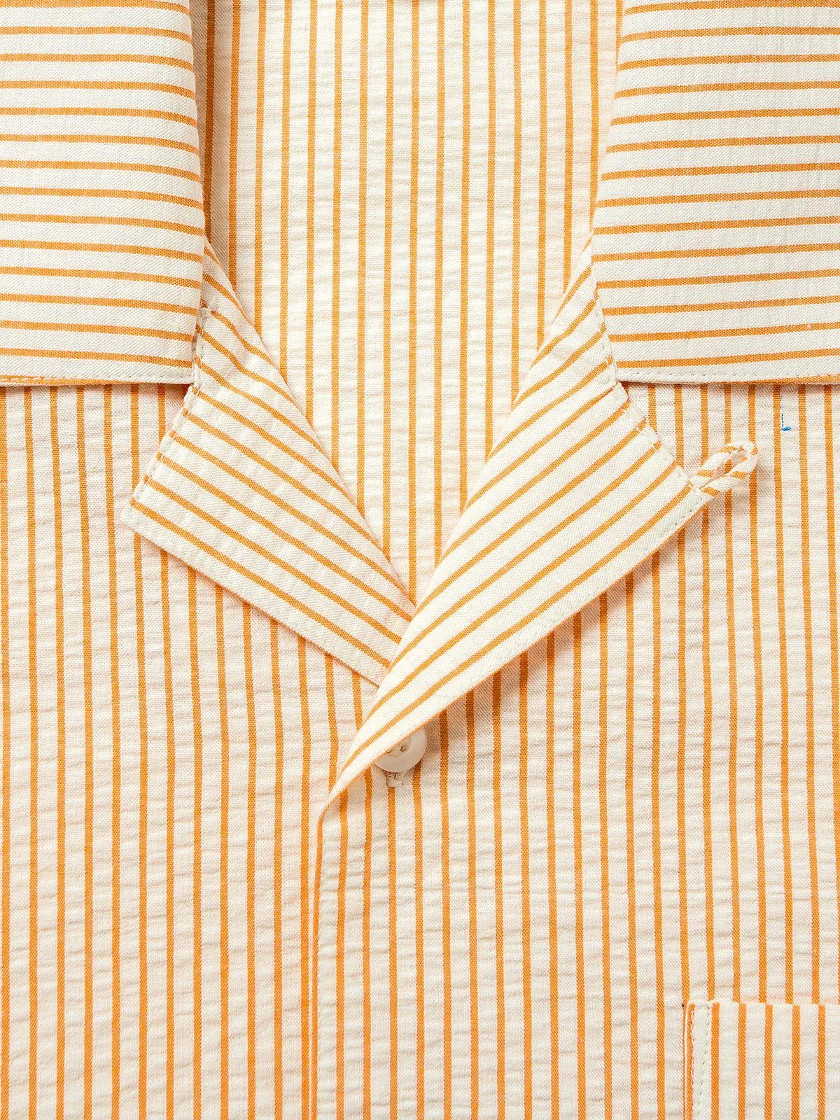 Contentment. Relaxed Seersucker Orange Shirt