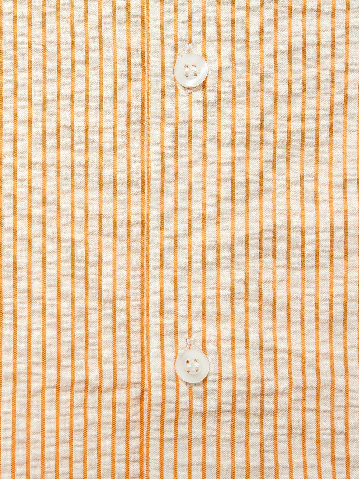 Contentment. Relaxed Seersucker Orange Shirt