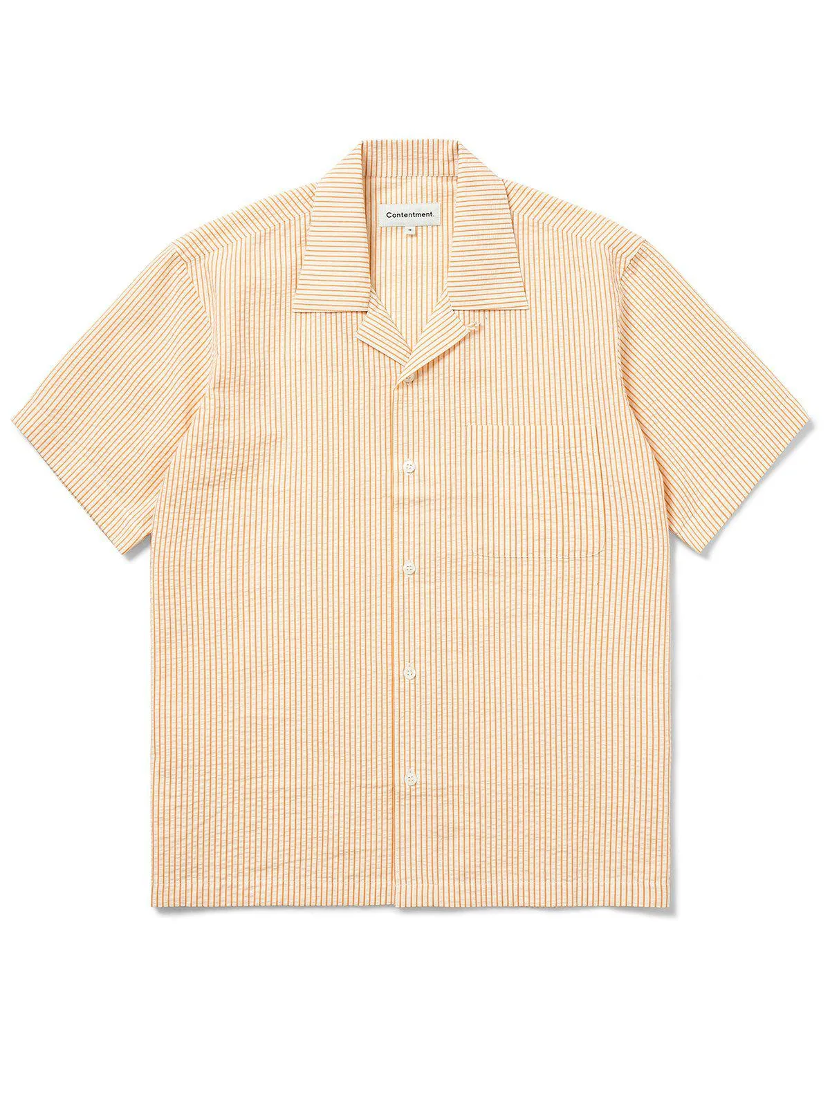 Contentment. Relaxed Seersucker Orange Shirt