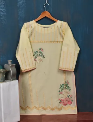 Cotton Embroidered Kurti - Springfield (T20-023-Cream)