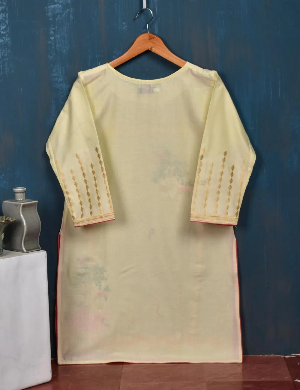 Cotton Embroidered Kurti - Springfield (T20-023-Cream)
