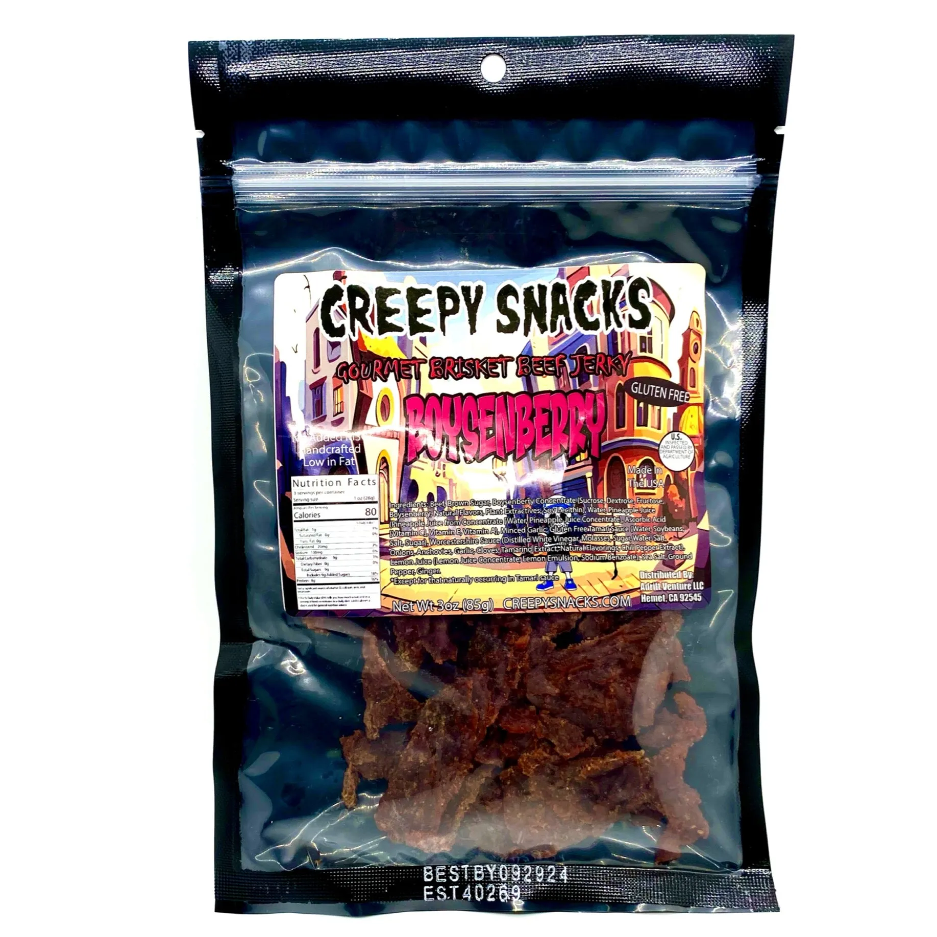 Creepy Snacks Boysenberry Beef Jerky