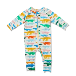 Crocodile Smile Long Sleeve Romper