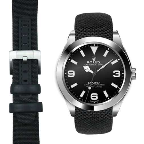 Curved End Nylon Strap for Rolex Explorer I with Tang Buckle