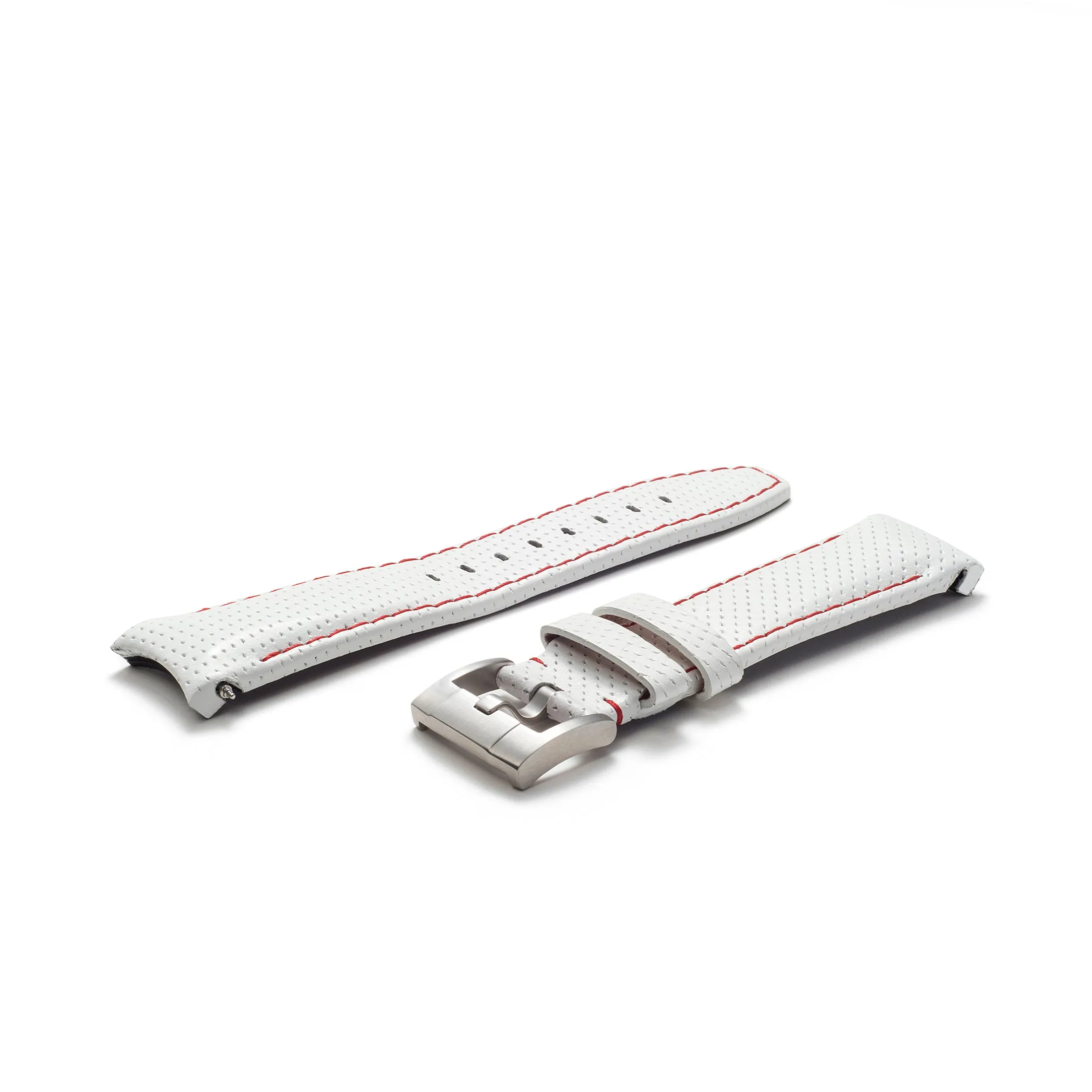 Curved End Racing Leather Strap for Rolex Explorer I with Tang Buckle