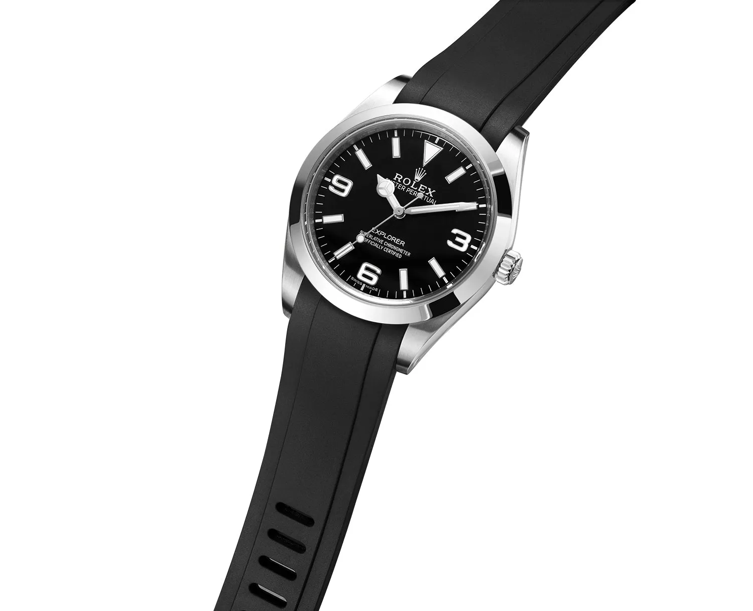 Curved End Rubber Strap for ROLEX EXPLORER 39mm Ref. 214270 (RX01)