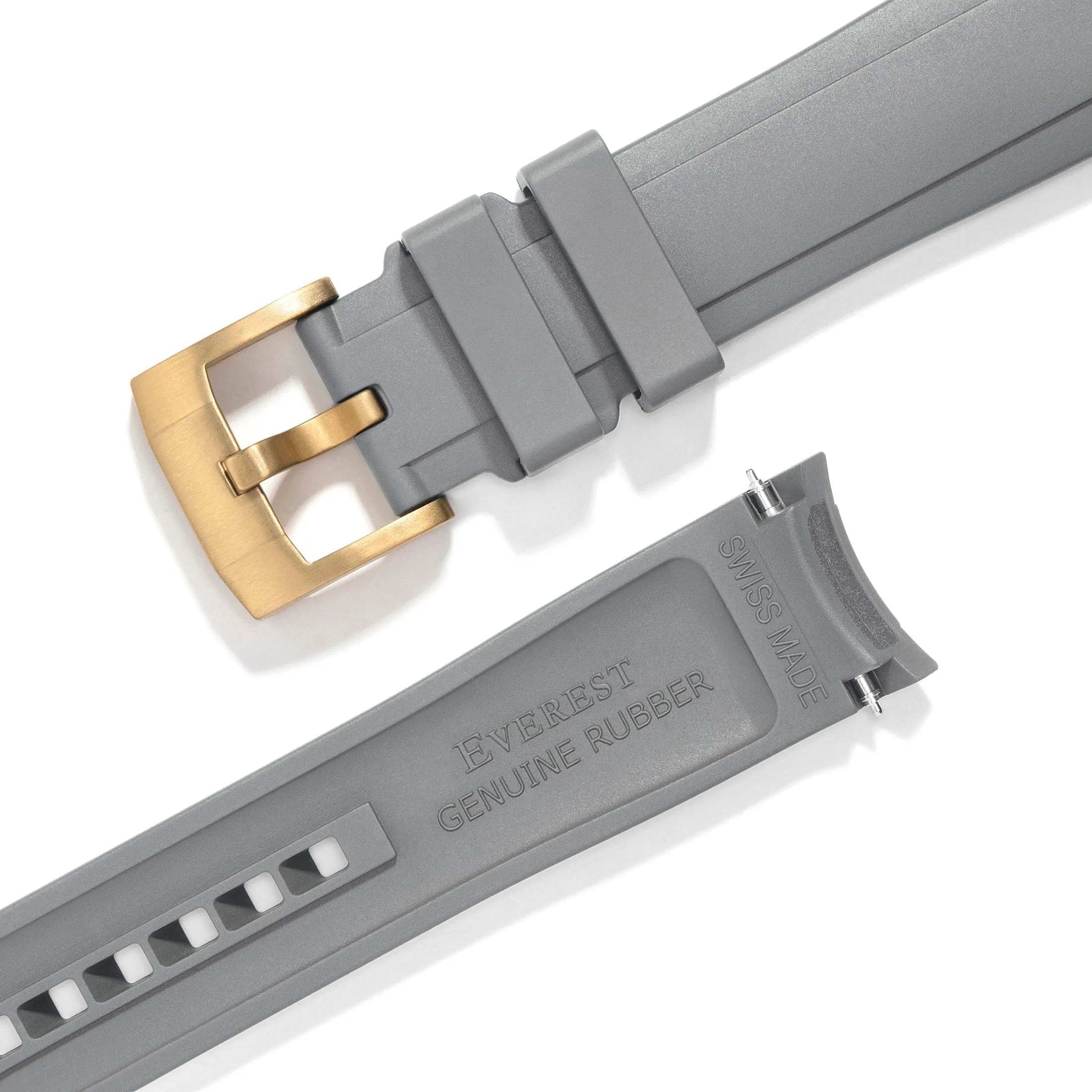 Curved End Rubber Strap for Rolex Explorer I with Tang Buckle