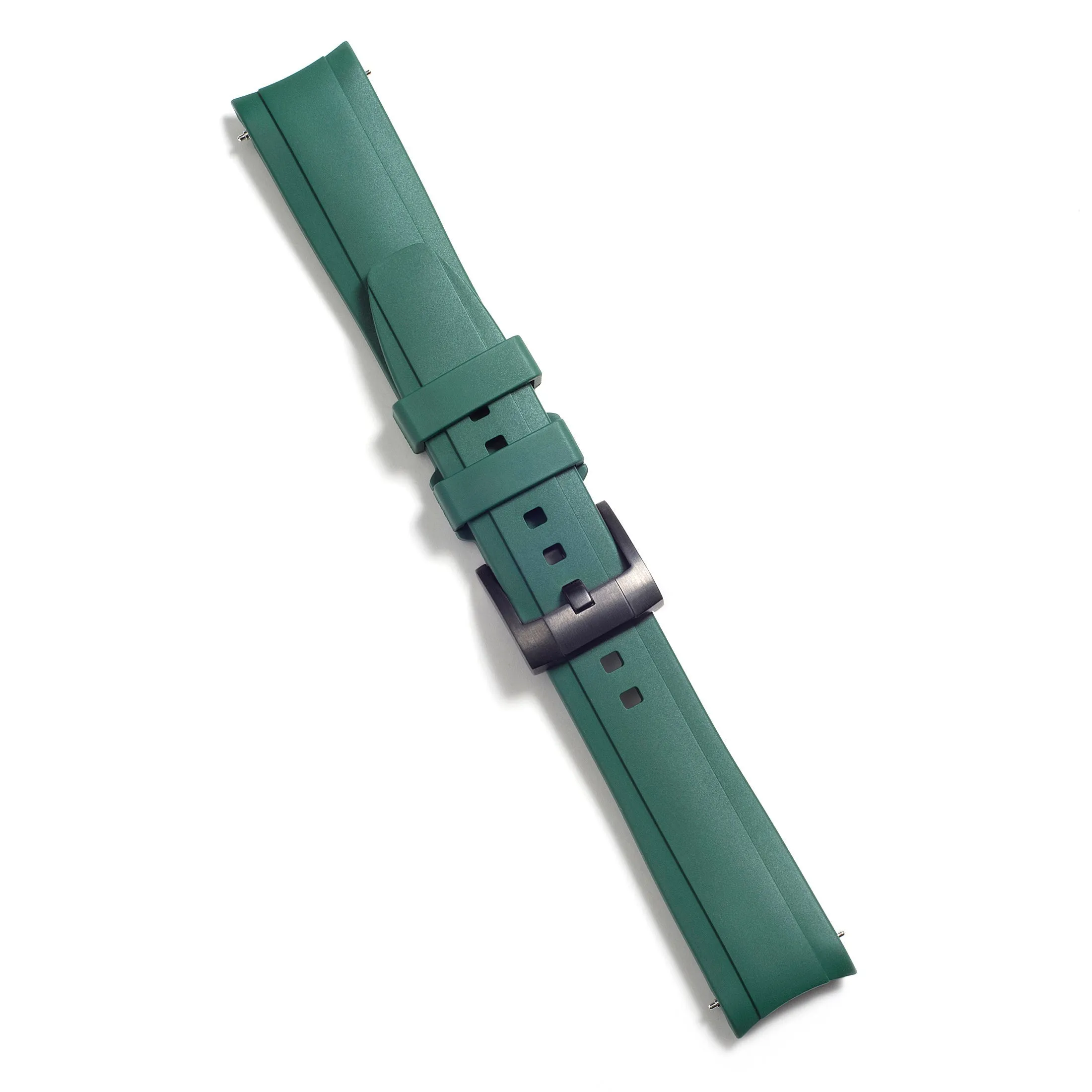 Curved End Rubber Strap for Rolex Explorer II with Tang Buckle