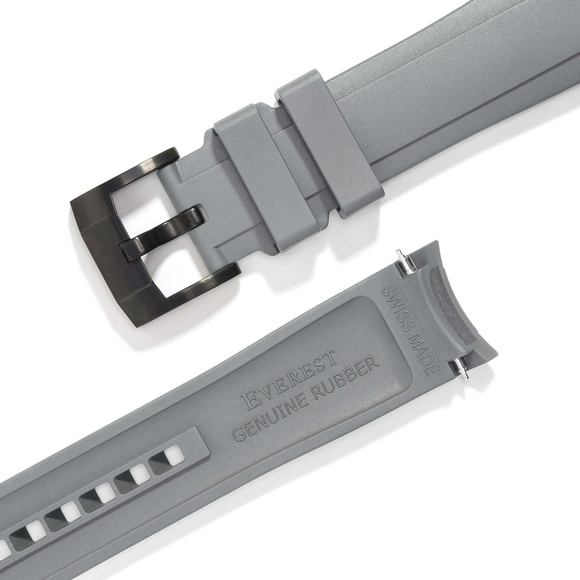 Curved End Rubber Strap for Rolex Explorer II with Tang Buckle