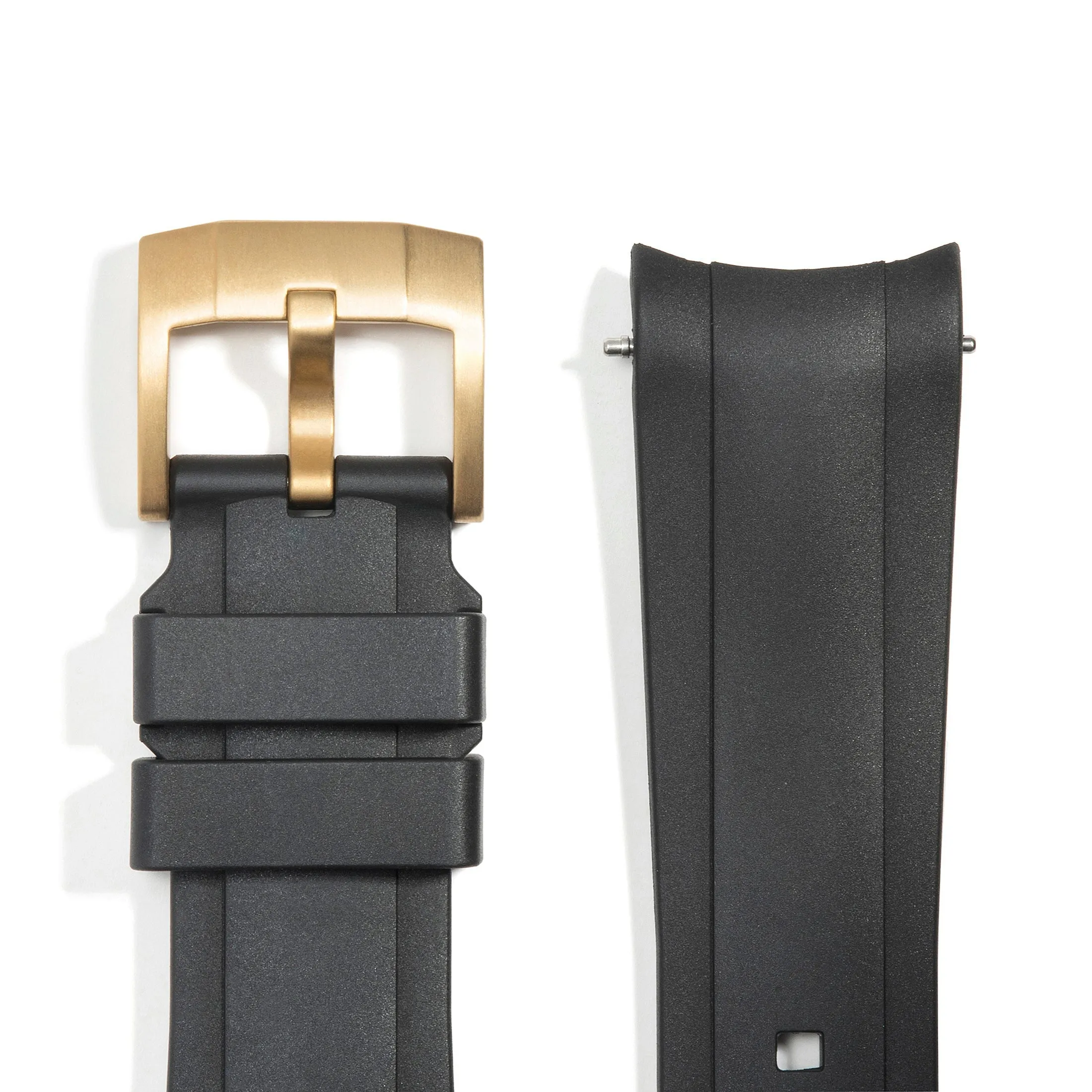 Curved End Rubber Strap for Rolex Explorer II with Tang Buckle