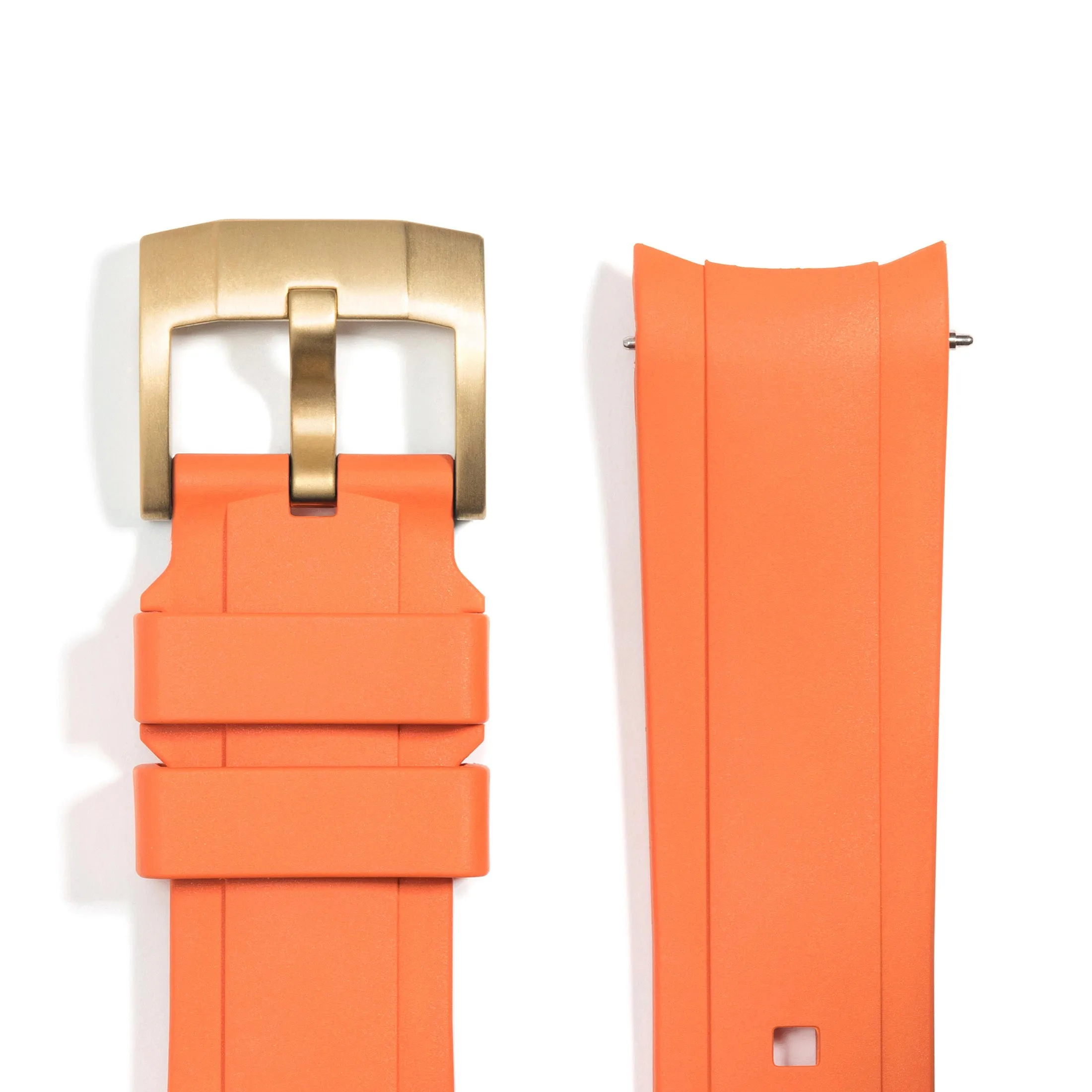 Curved End Rubber Strap for Rolex Explorer II with Tang Buckle