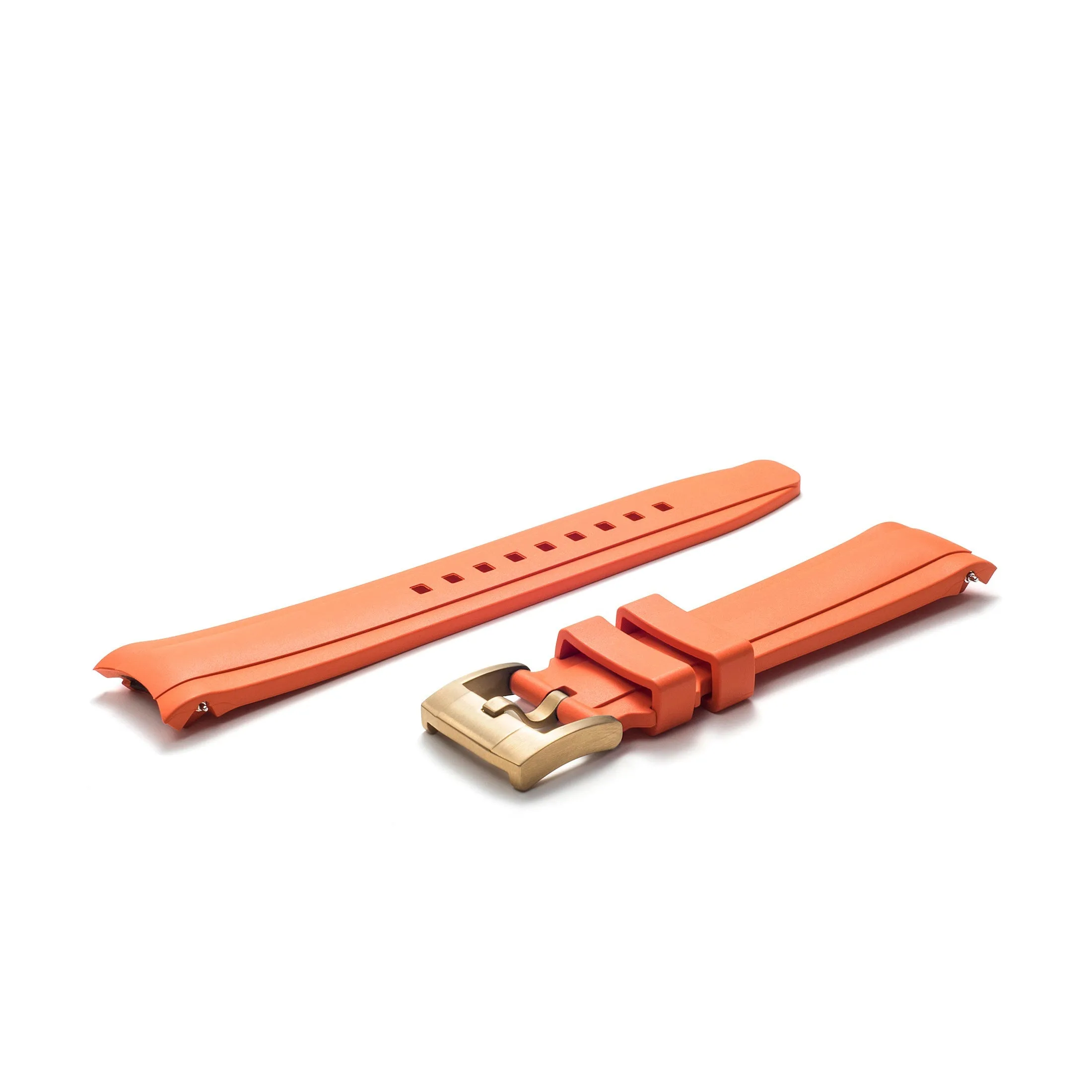 Curved End Rubber Strap for Rolex Explorer II with Tang Buckle