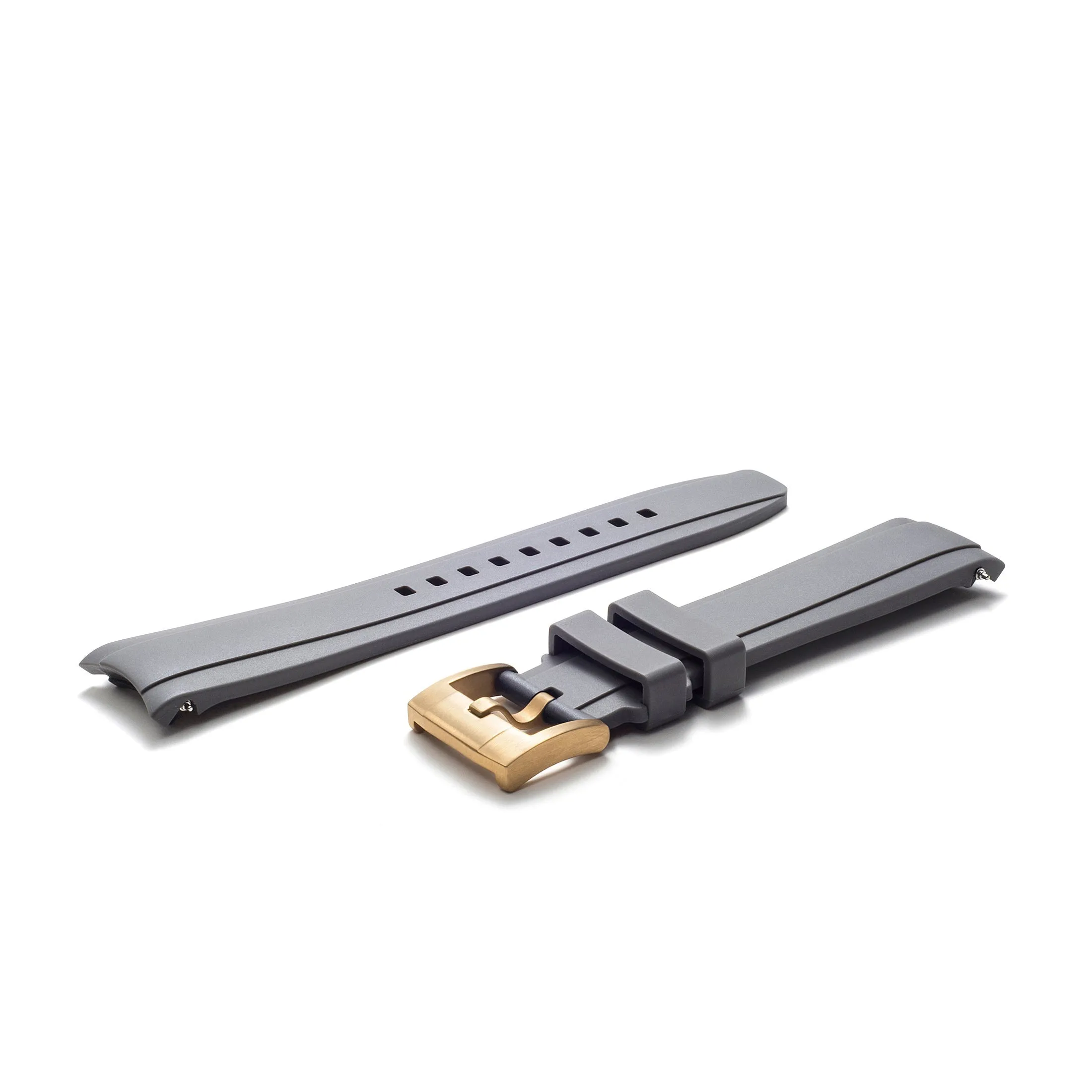 Curved End Rubber Strap for Rolex Explorer II with Tang Buckle