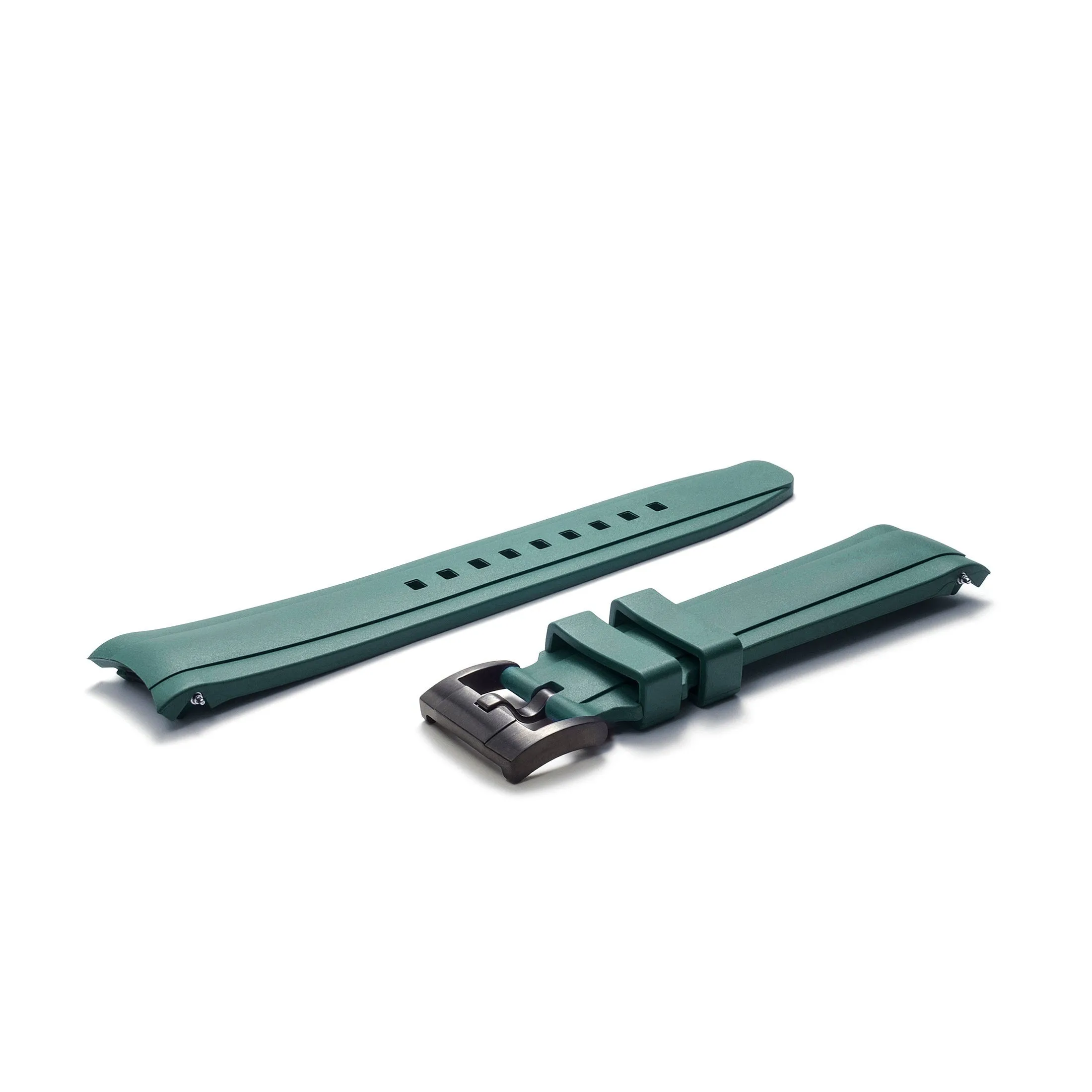 Curved End Rubber Strap for Rolex Explorer II with Tang Buckle