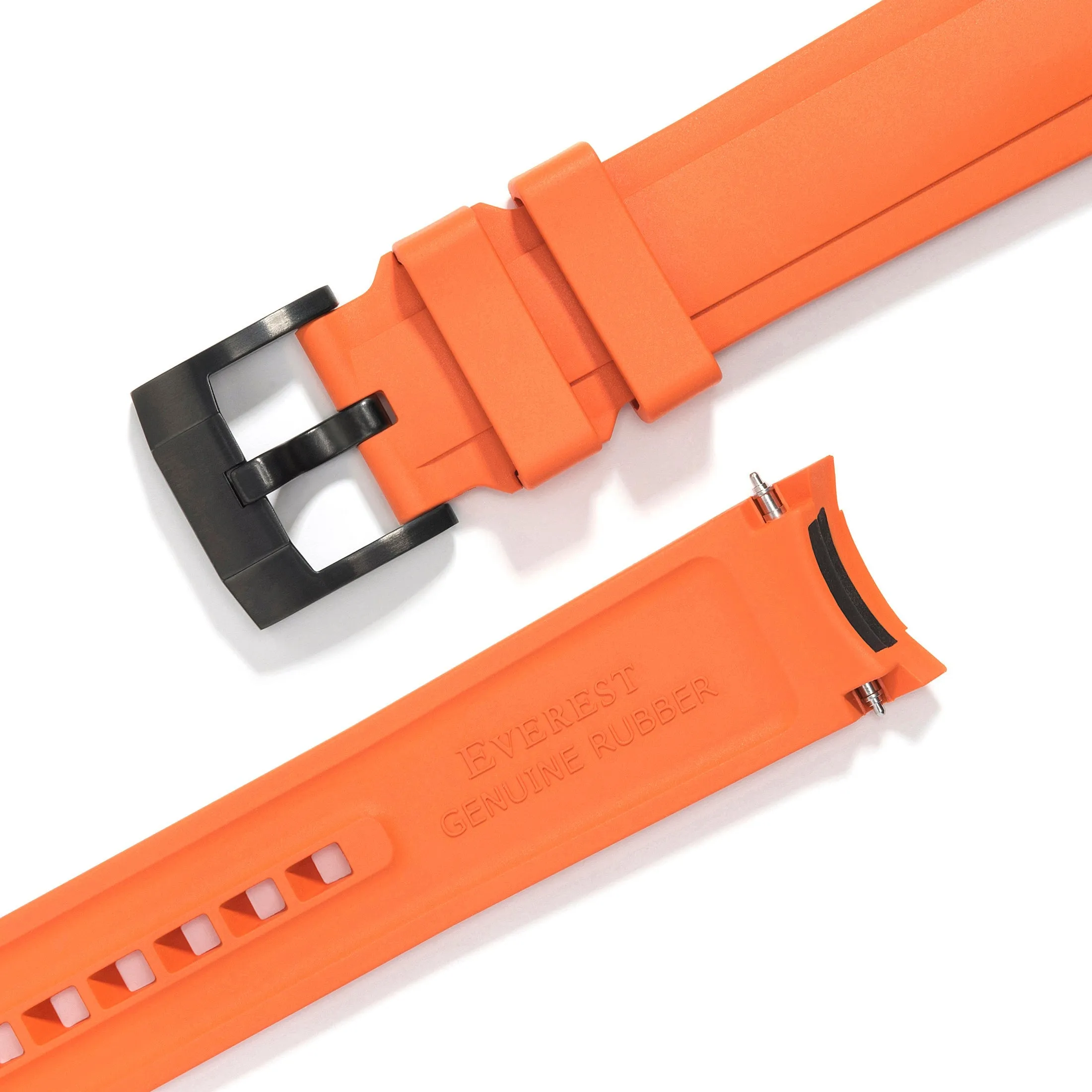 Curved End Rubber Strap for Rolex Explorer II with Tang Buckle